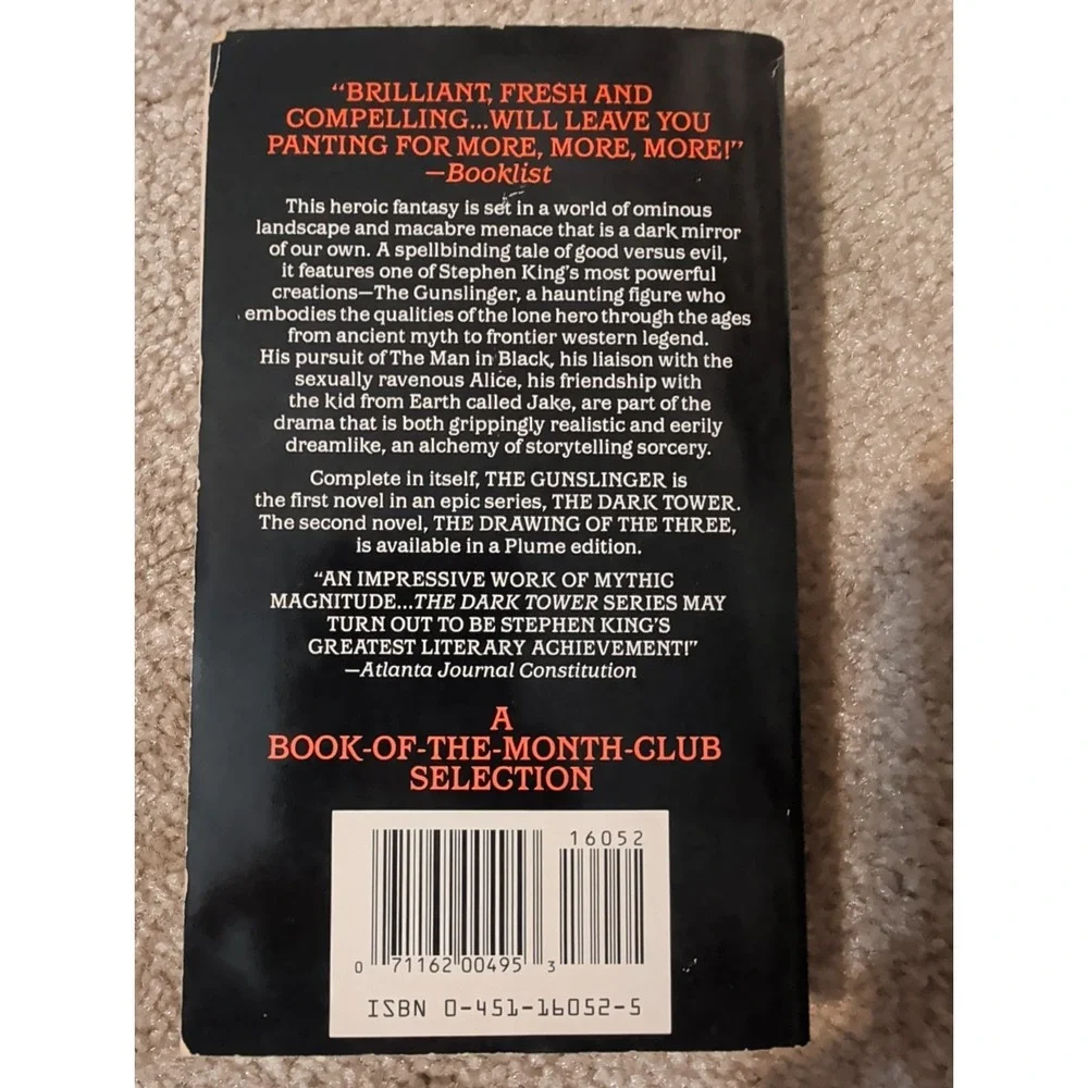 The Dark Tower: The Gunslinger by Stephen King 1989 Paperback Fantasy Novel